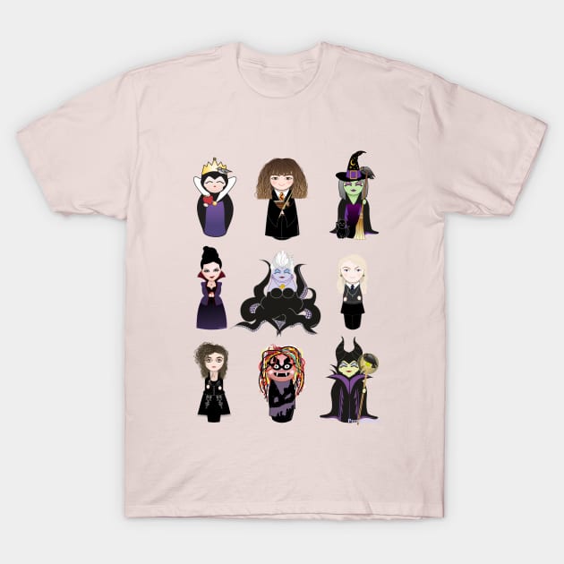 Kokeshis Witches T-Shirt by Pendientera